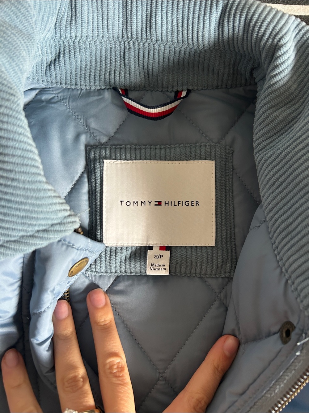 Tommy Hilfiger Pale Blue Quilted Puffer Jacket - Picture 3 of 4